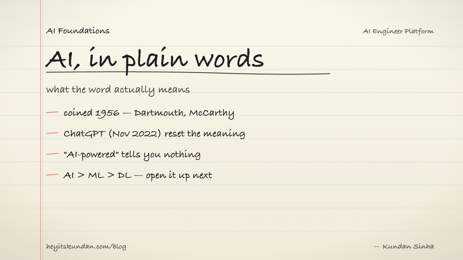 AI, in plain words